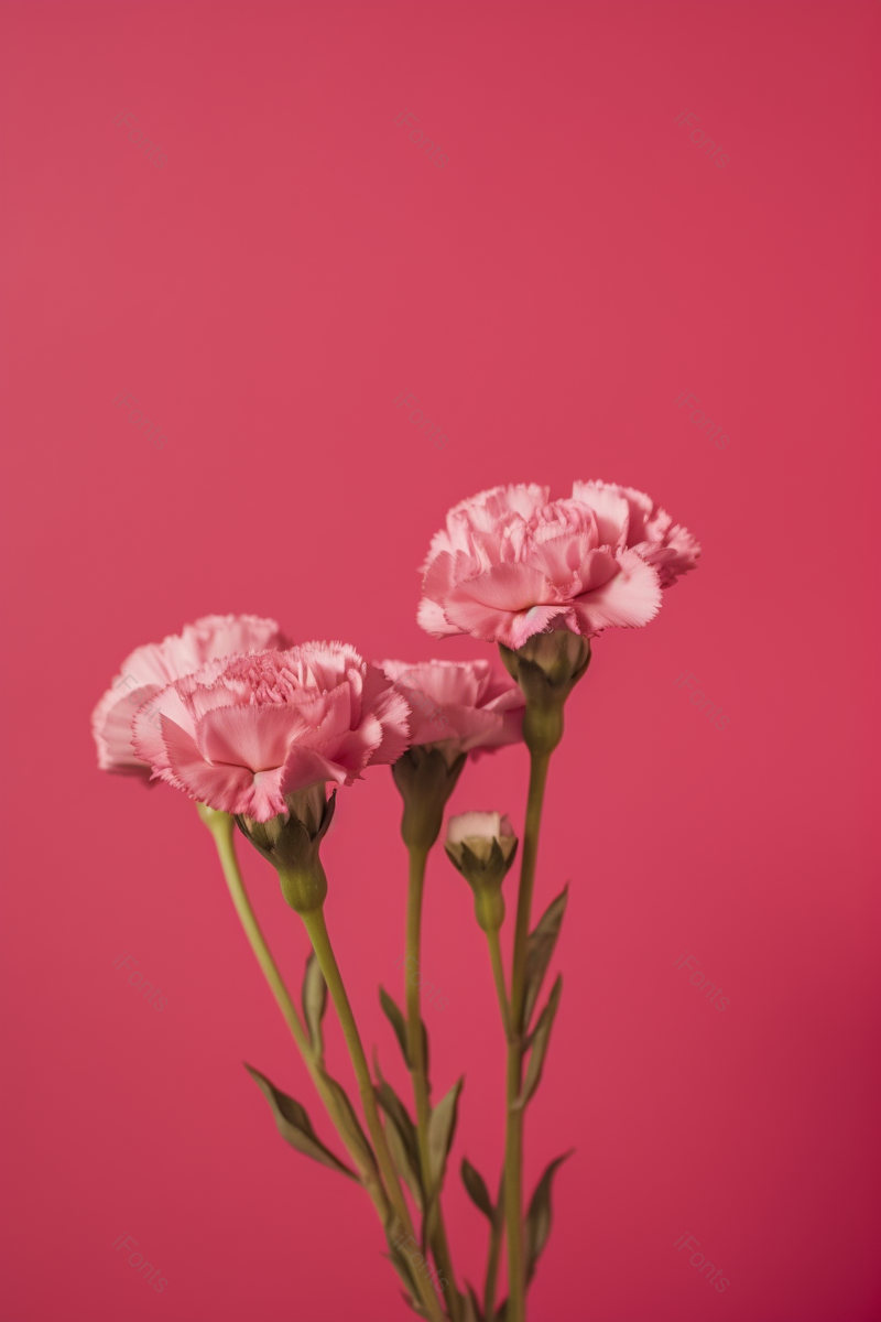 洋红色背景妇女节康乃馨花卉,高清,摄影图,摄影图片,图片大全,摄影图免费下载